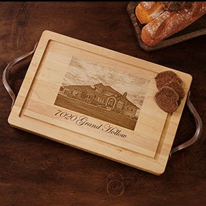 Maple Leaf at Home - 18 Personalized Rectangle Wood Cutting Board