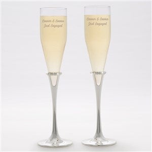 Modern Lenox Devotion Engraved Wedding Champagne Flute Set