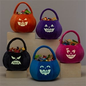 Jack-o-Lantern Personalized Halloween Pumpkin Treat Bags - Glow-In-The-Dark - 43326