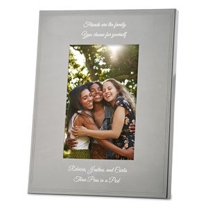 Engraved Family Tremont Gunmetal 4x6 Picture Frame - Horizontal/Landscape