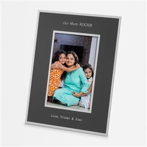 Kids Engraved Flat Iron Black Picture Frame - 4x6 Vertical