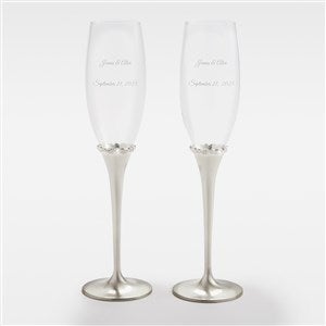 Engraved Wedding Silver Princess Flute Set - 43990