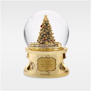 Engraved Large Golden Musical Tree Snow Globe     - 45530