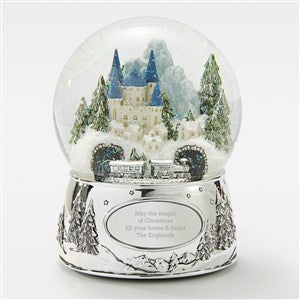 Engraved Winter Castle with Train Snow Globe   - 45532