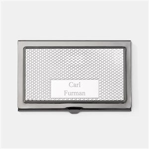 Engraved Textured Gunmetal Business Card Case - 47144