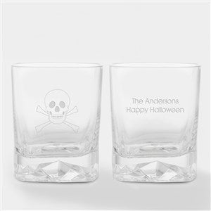 Engraved Skull & Crossbones Whiskey Rocks Glass  - 51617