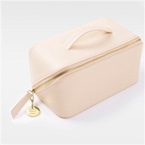 Kittenish Engraved Large Blush Leather Beauty Case     - 52388