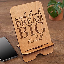 Dream Big Personalized Wooden Phone Stands - 31609