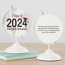 Classic Graduation Personalized Wooden Decorative Globe  - 32653