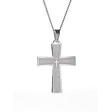 Engravable Lord's Prayer Cross Necklace  - 35556D