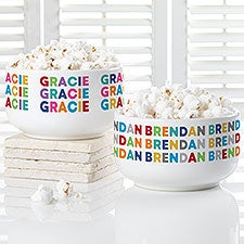 Vibrant Name Personalized 14 oz. Snack Bowl  - 35738