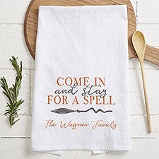 Personalized Halloween Flour Sack Towel - Family Broom - 35963