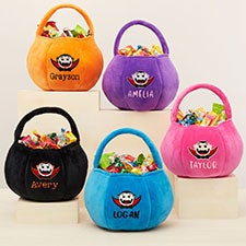 Vampire Embroidered Plush Halloween Treat Bag  - 36766