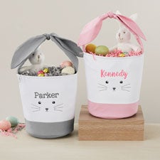 Lovable Bunny Embroidered Easter Basket  - 40203