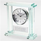 Engraved Jade Glass Desk Clock - 41620