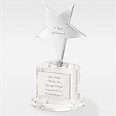 Engraved Crystal and Silver Star Retirement Award - 41678