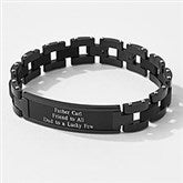 Engraved Matte Black ID Bracelet for Dad - 41857