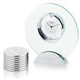 Engraved Round Clock and Paperweight Set for the Boss - 41861