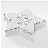 Engraved Silver Star Desk Paperweight - 41865