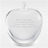 Engraved Crystal Apple Office Paperweight - 41874