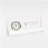 Engraved Office Crystal Desk Clock - 41940