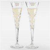Etched Couples Message Reed and Barton Crystal Champagne Flute Set - 41997