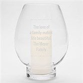 Engraved Glass Hurricane Candle Holder - 42042