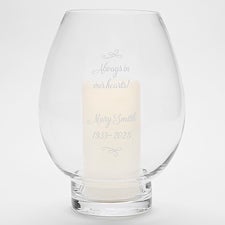 Engraved Glass Memorial Hurricane Candle Holder - 42044