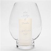  Engraved Glass Wedding Hurricane Candle Holder - 42046