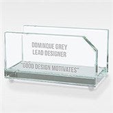 Engraved Recognition Message Glass Business Card Holder - 42158