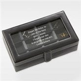 Engraved Birthday Message Leather 12 Slot Accessory Box  - 42243