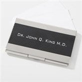 Engraved Black and Silver Business Card Case for Graduate - 42253