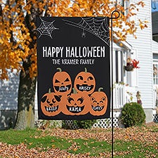 Jack-o'-Lantern Family Personalized Halloween Garden Flag  - 42308