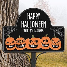 Jack-o-Lantern Family Personalized Halloween Magnetic Garden Sign  - 42309