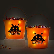 Monster Personalized Halloween Light Up Treat Bucket  - 42336