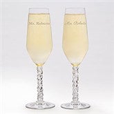 Orrefors Carat Etched Wedding Champagne Flute Set - 42437