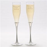 Lenox Devotion Engraved Anniversary Message Champagne Flute Set - 42526