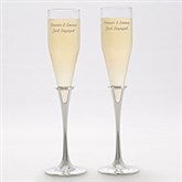 Lenox Devotion Engraved Engagement Message Champagne Flute Set - 42544