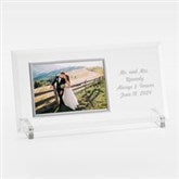 Engraved Wedding Message Glass Horizontal Picture Frame  - 42560