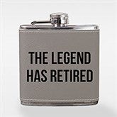 Engraved Leatherette 6 oz. Retirement Flask - 43292