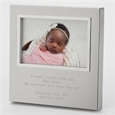 Engraved New Baby Silver Uptown 4x6 Picture Frame - 43398
