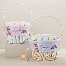 Easter Girl Bunny Personalized Easter Basket - 45540