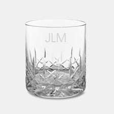 Engraved Monogram Pineapple III Cut Crystal DOF Glass   - 46044