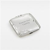 Engraved Leaves & Vines Silver Compact - 46106