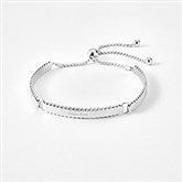 Engraved Sterling Silver Beaded ID Slider Bracelet - 46123