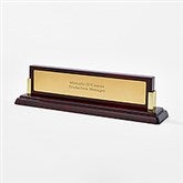 Engraved High Gloss Mahogany and Gold Name Plate      - 46198