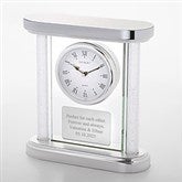 Engraved Silver and Glass Column Clock - 46200