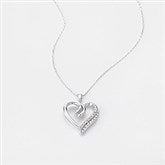 Sterling Silver Diamond Heart Necklace - 46242