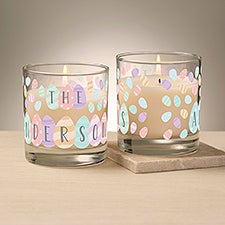 Happy Easter Eggs Personalized Glass Candle  - 47008