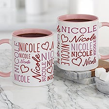 Repeating Name Heart Personalized Coffee Mug - 47426